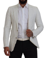 Elegante blazer de pecho de sicilia blanca