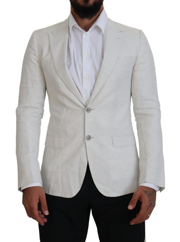 Elegante blazer de pecho de sicilia blanca