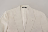 Élégant blazer à poitrine simple de Sicilia blanc