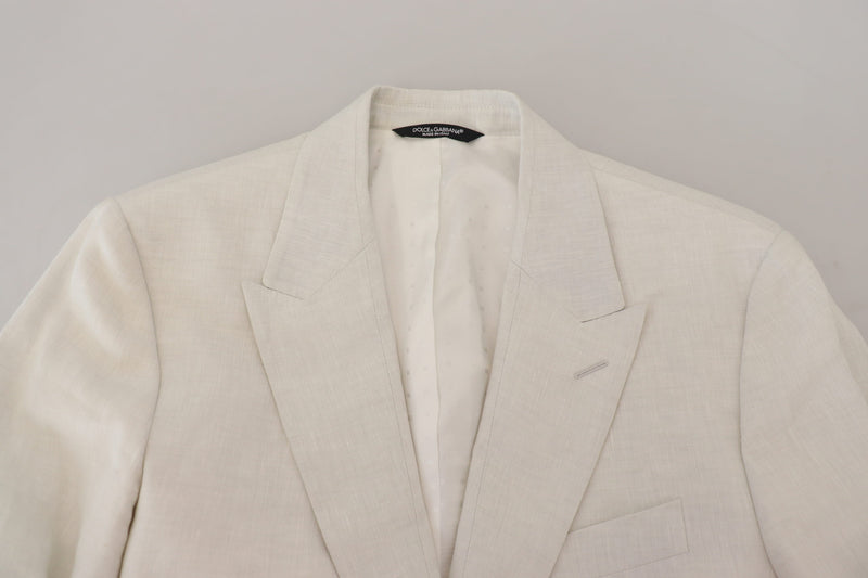 Elegante blazer de pecho de sicilia blanca