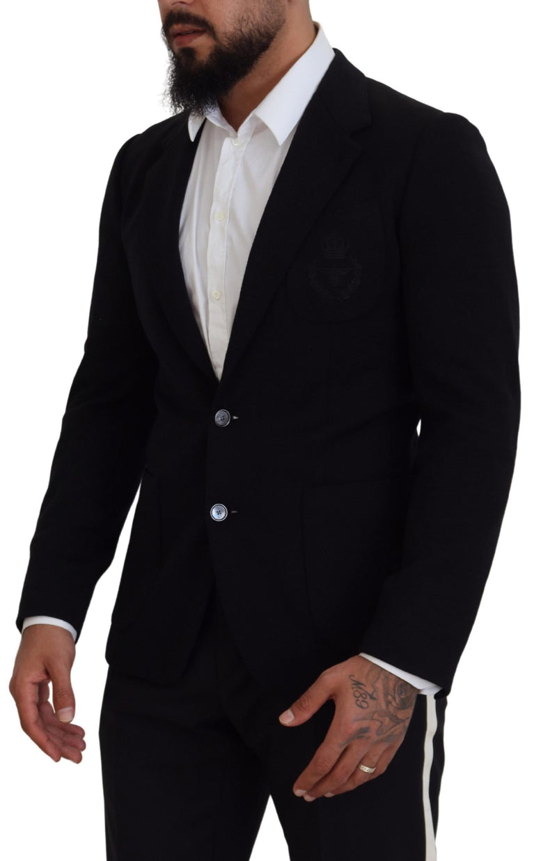 Eleganter einzelnen Breasted Black Woll Blazer