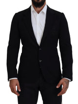 Eleganter einzelnen Breasted Black Woll Blazer