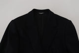 Eleganter einzelnen Breasted Black Woll Blazer