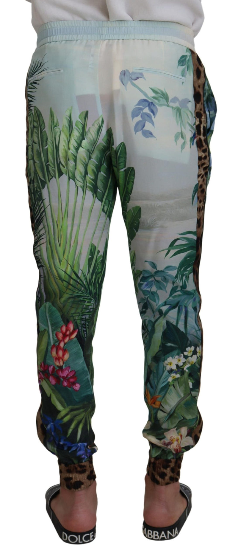 Pantalon de déclaration de soie multicolore