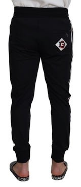 Pantalon de créateurs en coton noir chic