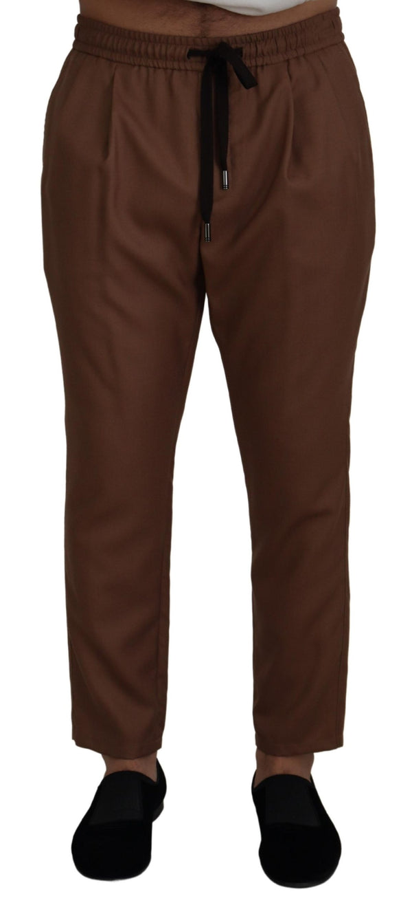 Pantaloni da jogger in cashmere-silk chic brown