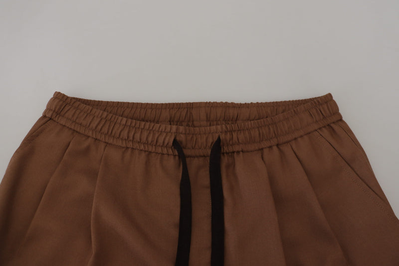 Chic Brown Cashmere-Silk Jogger Pantal