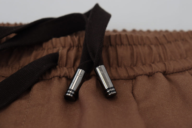 Chic Brown Cashmere-Silk Jogger Pantal