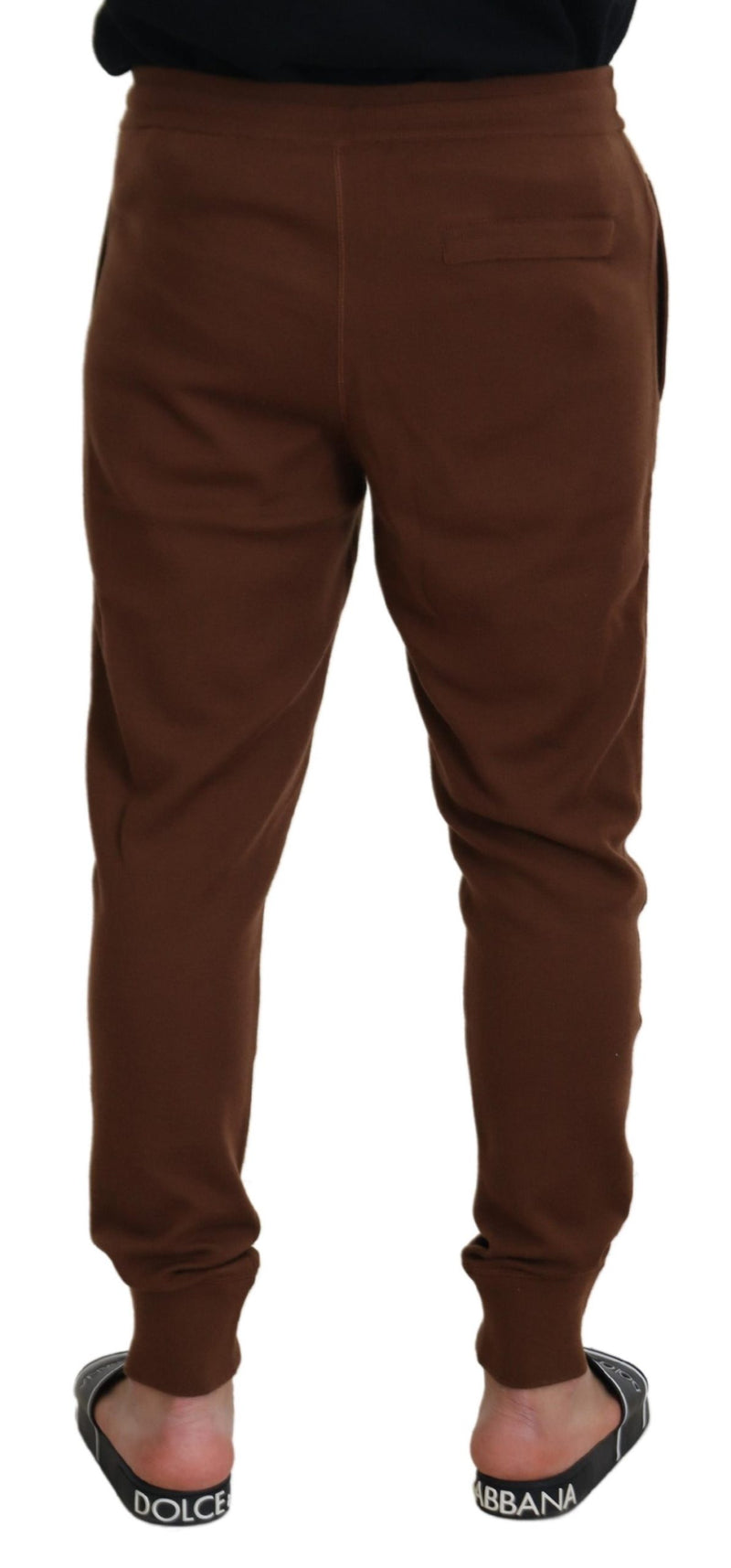 Elegantes pantalones de jogger de cachemira marrón