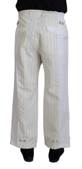 Pantalon élégant à rayures blanches