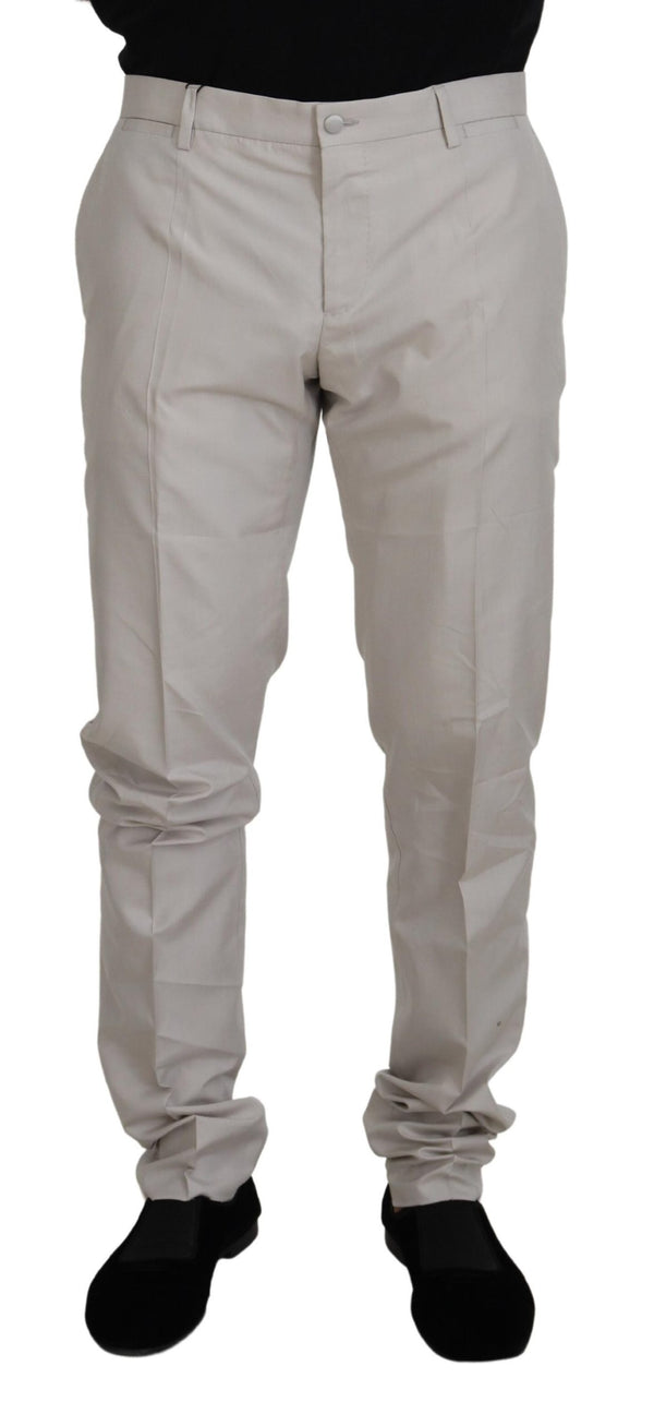 Elegantes pantalones de mezcla de seda blanca