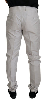 Elegantes pantalones de mezcla de seda blanca