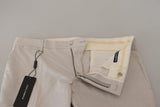 Elegantes pantalones de mezcla de seda blanca