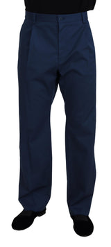 Elegante blaue Baumwollmischhose für Männer