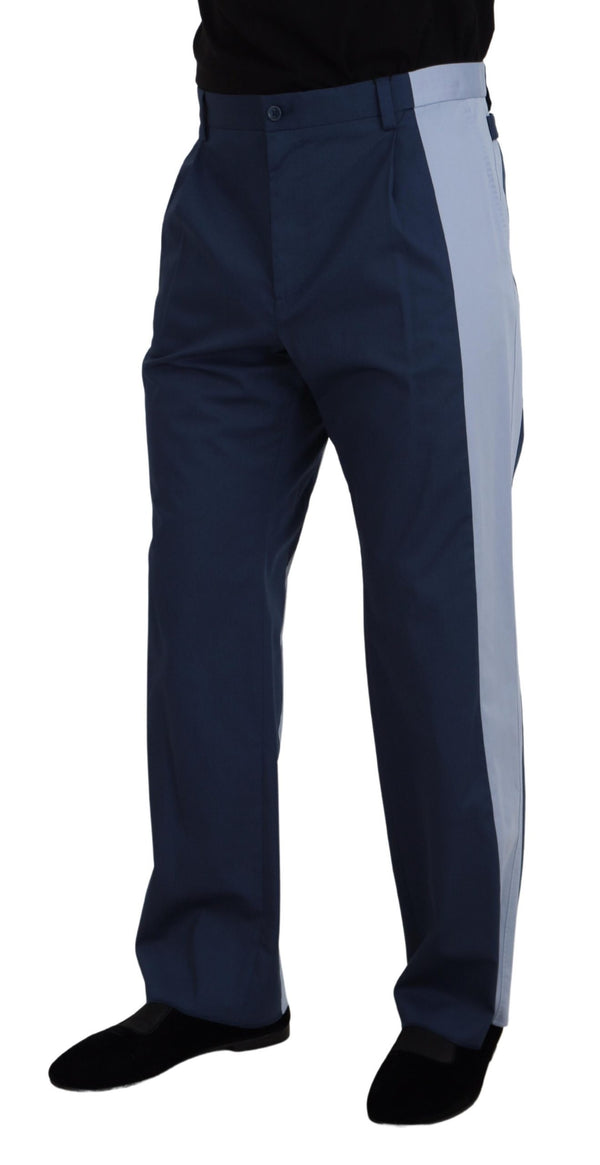 Elegantes pantalones de mezcla de algodón azul para hombres