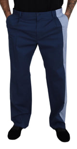 Élégant pantalon de mélange de coton bleu pour hommes