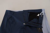 Élégant pantalon de mélange de coton bleu pour hommes