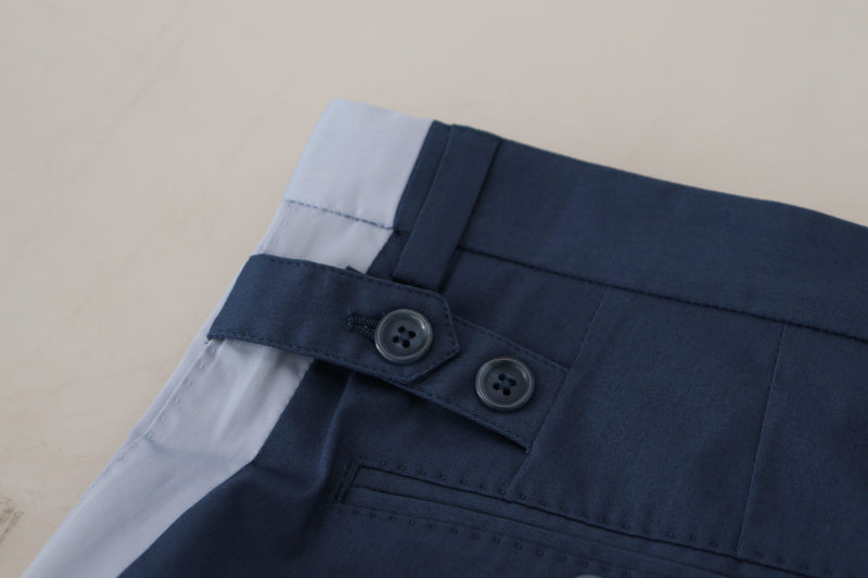 Elegantes pantalones de mezcla de algodón azul para hombres