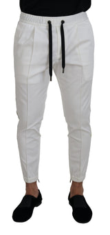 Eleganti pantaloni da jogger di cotone bianco