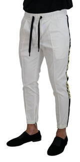 Eleganti pantaloni da jogger di cotone bianco