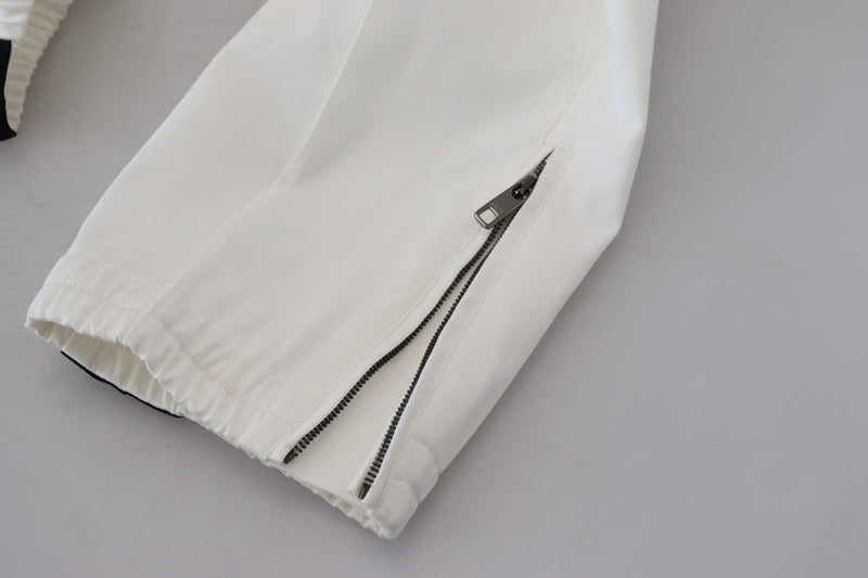 Elegantes pantalones de algodón de algodón blanco