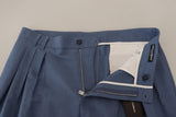 Pantalon de coton en lin bleu élégant