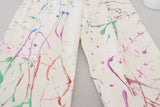 Pantaloni di jeans chic white splash stampa