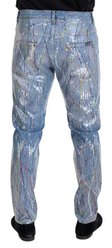 Pantalon en jean de couleur de couleur exquise