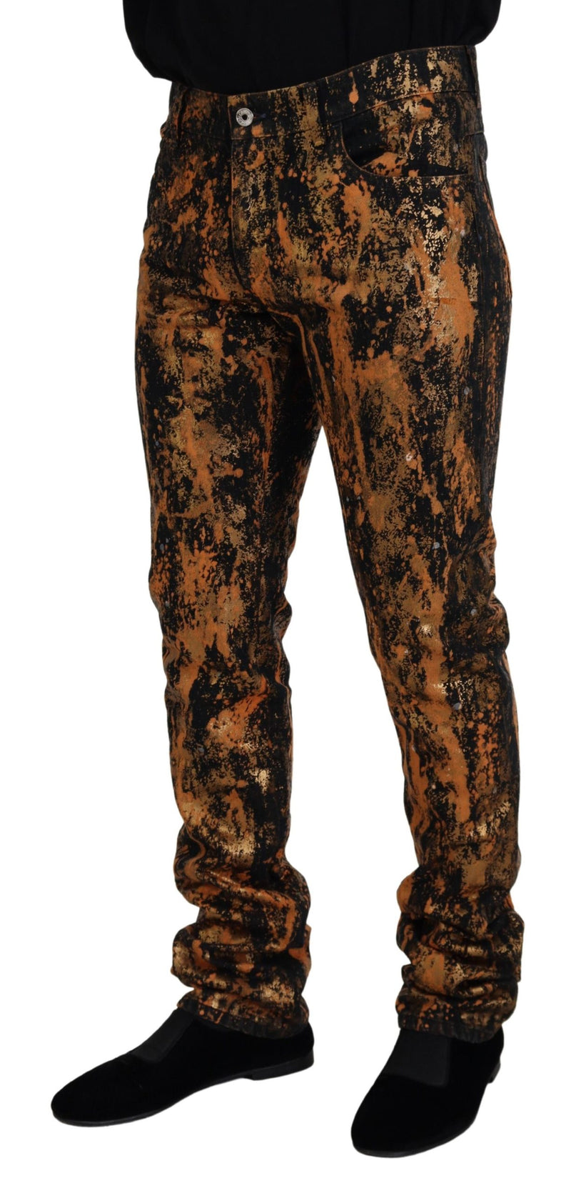 Goldene Asche Baumwoll -Denimhose