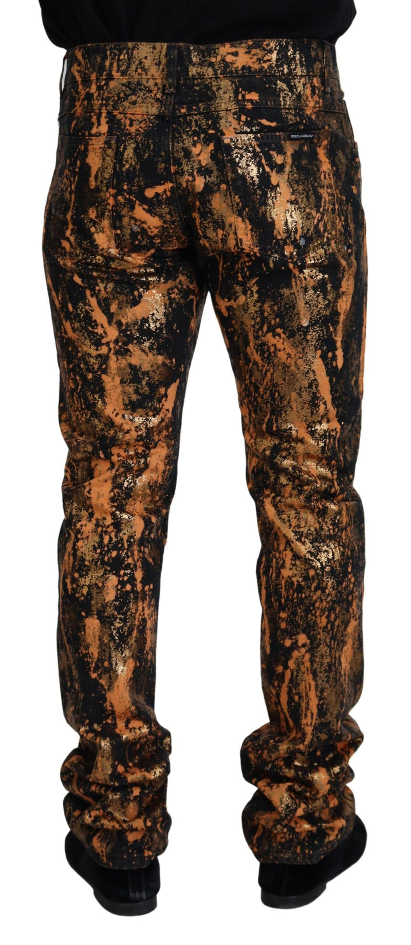 Goldene Asche Baumwoll -Denimhose