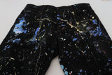 Exquisite Farbspritzer -Print -Denimhose