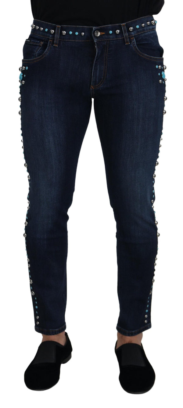 Jeans in denim opulenza costellati