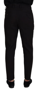 Pantalon élégant en laine vierge noire