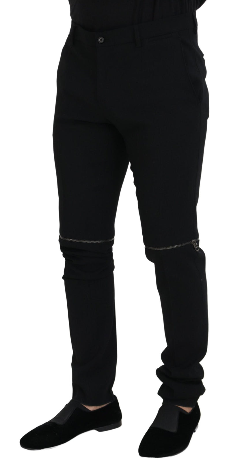 Pantalon élégant en laine vierge noire