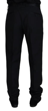 Elegant Black Virgin Wool Blend Trousers