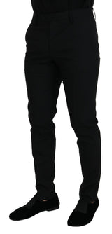 Elegant Black Wool-Blend Trousers