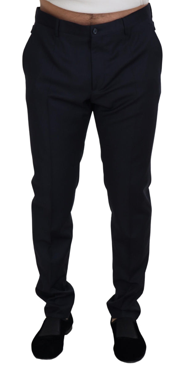 Elegante blaue Wollmischhose