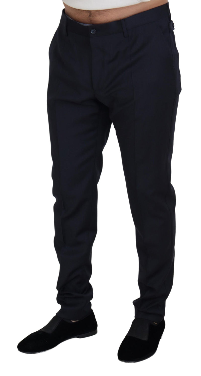 Elegante blaue Wollmischhose