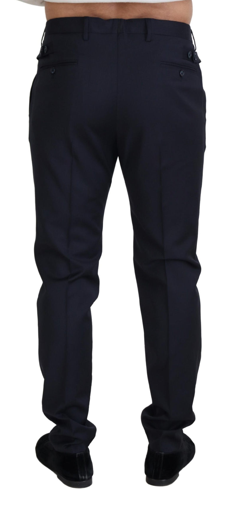 Elegante blaue Wollmischhose