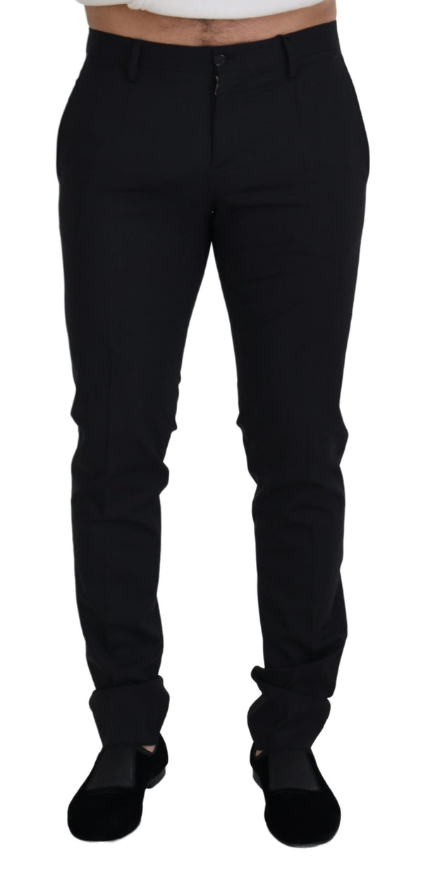 Elegante schwarze Wollmischhose