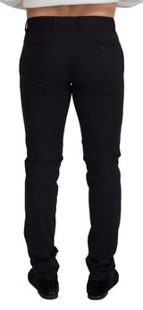 Elegant Black Wool Blend Trousers