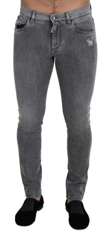 Pantalon en jean lavé gris chic