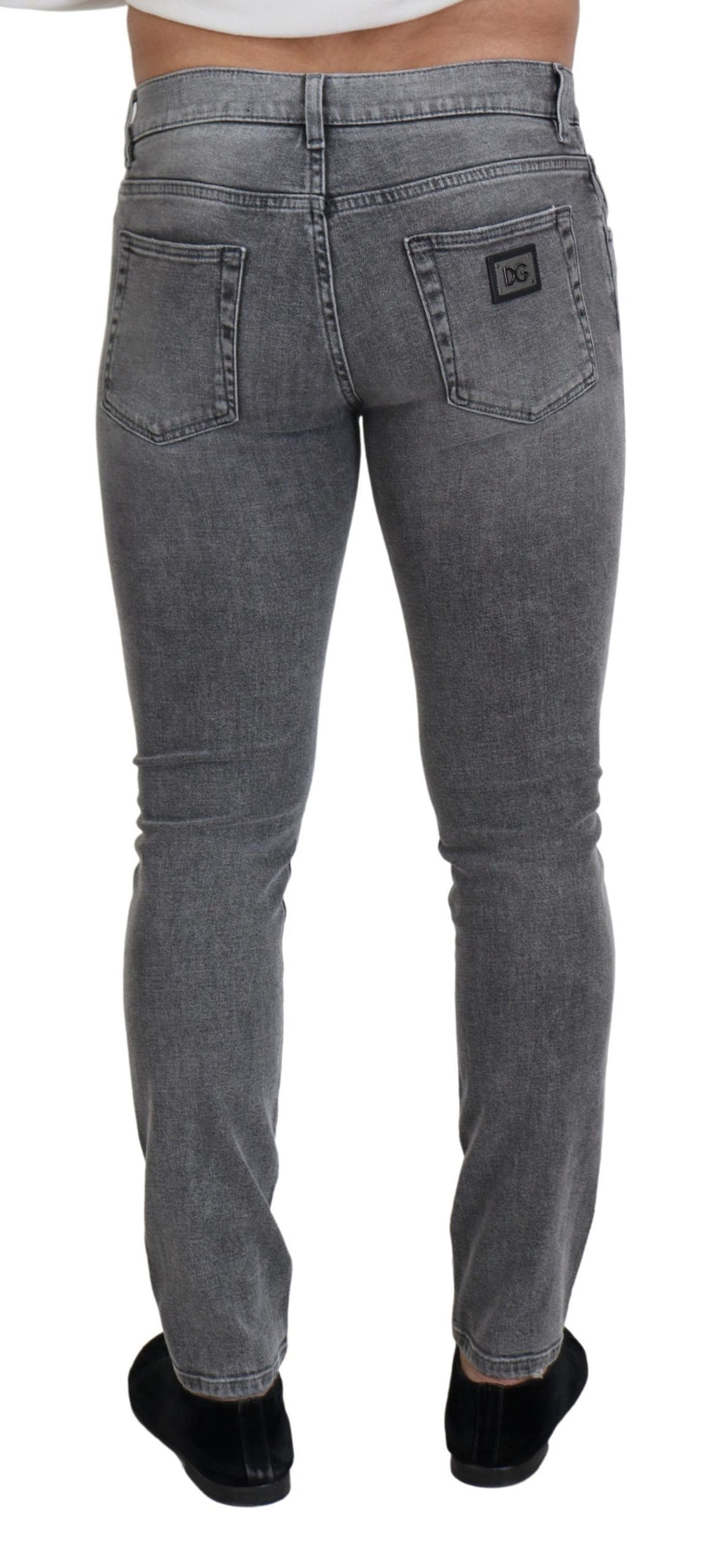 Pantaloni in denim lavati grigi chic