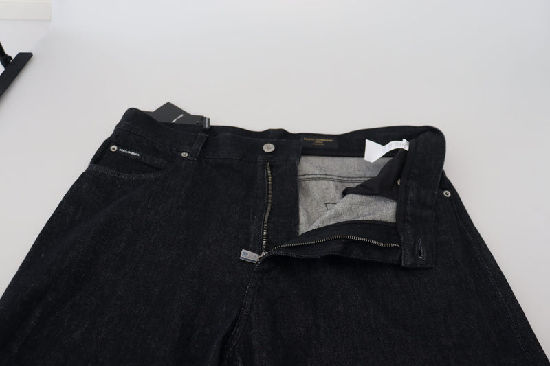 Élégant pantalon de jean lavé noir Coton de luxe