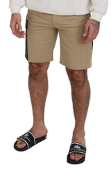 Elegante beige Baumwollmischungs -Designer -Shorts