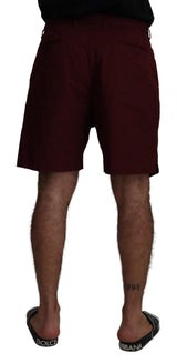 Elegante Maroon -Baumwoll -Mischshorts