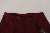 Elegante Maroon -Baumwoll -Mischshorts