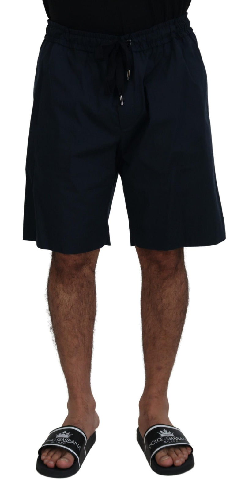 Elegante blaue Baumwoll -Mischshorts