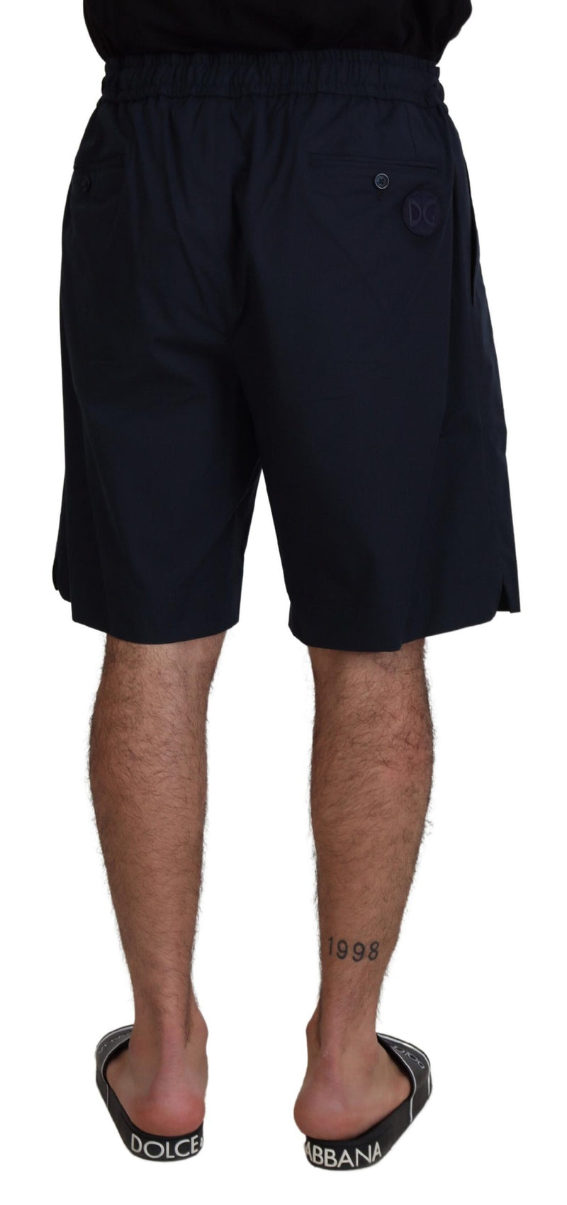 Shorts de mélange en coton bleu élégant