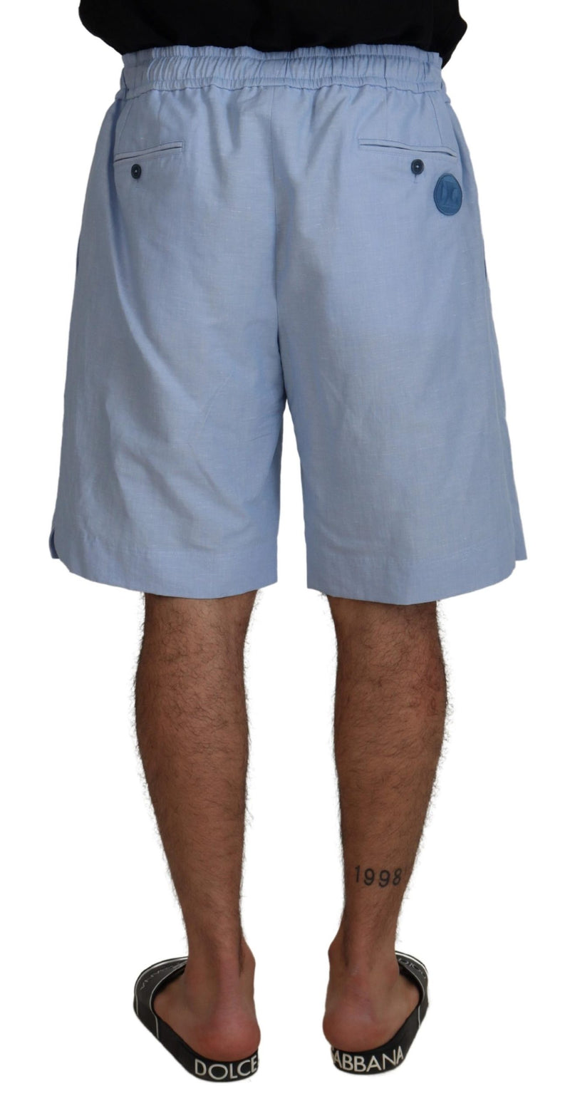 Shorts d'été élégants en lin bleu clair